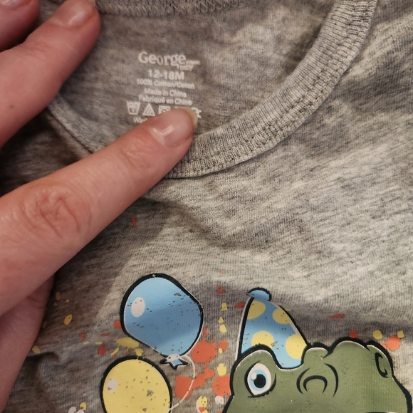 George Gray Kids Tee with Dinosaur and Cake Design - Picture 2 of 2